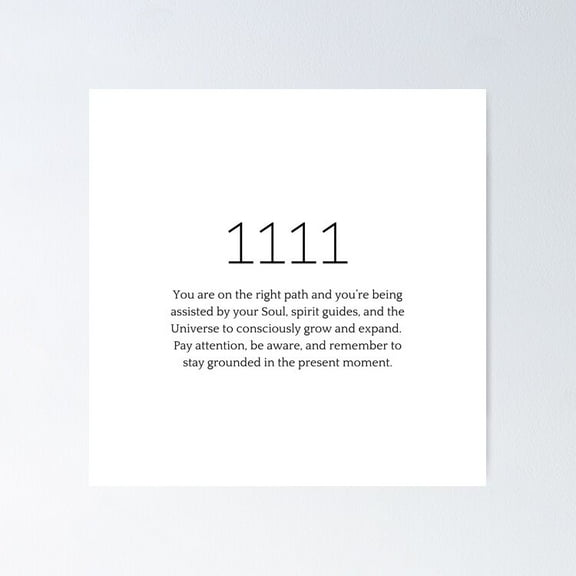 1111 meaning, angel number UNFRAMED Poster, 8x12