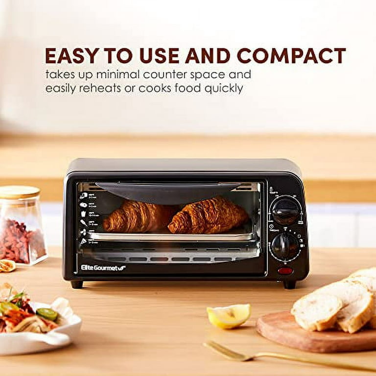 2-Slice Toaster Oven with 15-Min Timer & Temperature Controls