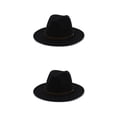 thumbnail image 3 of Sombreros con hebilla de cinturón Sonducket Otoño Invierno sólido ala ancha gorras de lana cálida, 3 of 6