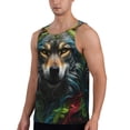 thumbnail image 2 of KLL Realistic Style Colorful Wolf Print Men's Muscle Gym Workout Stringer Tank Tops Bodybuilding Fitness T-Shirts Tank Tops Men-XX-Large, 2 of 7