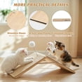 thumbnail image 6 of Tivray Cat Scratcher, Cat Sisal Scratching Ramp, Foldable Wooden Scratching Board with 2 Spring Plush Toys, Triangle Kitten Ramp Protect Furniture, Solid Non-Slip Scratch Pad for Indoor Multiple Pets, 6 of 7