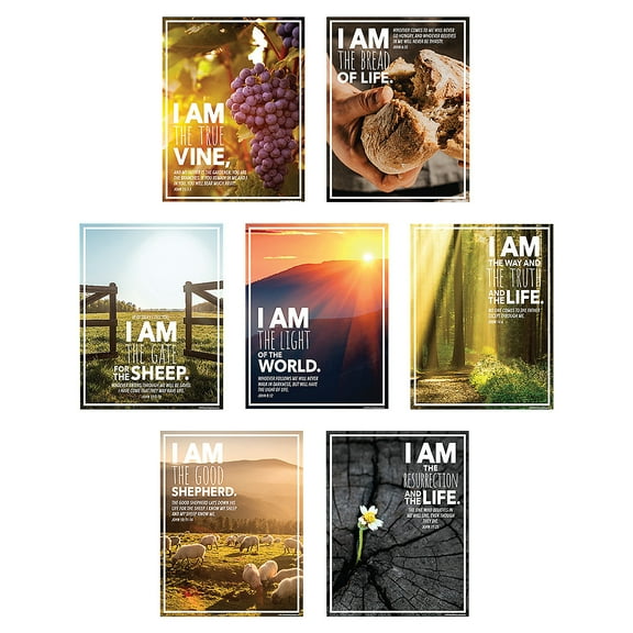 Jesus’ I Am Statements Poster Set, Educational, Party Supplies, 7 Pieces