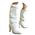 thumbnail image 4 of Mostsola Knee High Boots Women Slouchy Pointed Toe Stiletto Heels Adjustable Fashion Long Boots, 4 of 9