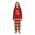 thumbnail image 4 of Christmas Family Matching Pajamas Set, Festive Red Holiday Design with Reindeer and Snowflake Patterned Pants, 4 of 7