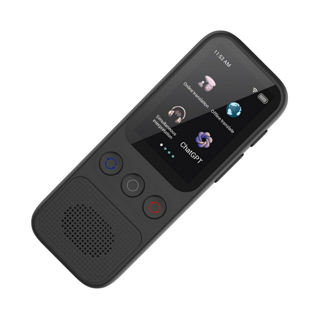 Youkk Traducteur de Langues Bidirectionnel avec Traduction Vocale Instantanée Noir Instantané