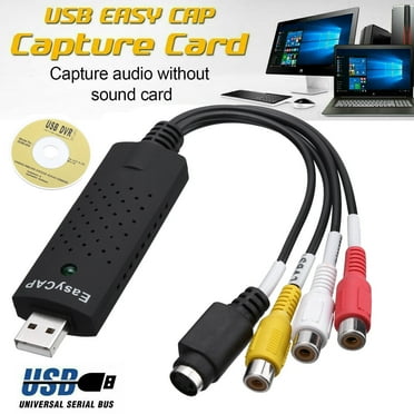 BEYGO USB Audio Video Converter, VHS to Digital Converter, Video Capture Card Digitize from Analog Video VCR VHS DVD, for Windows 7 8 10