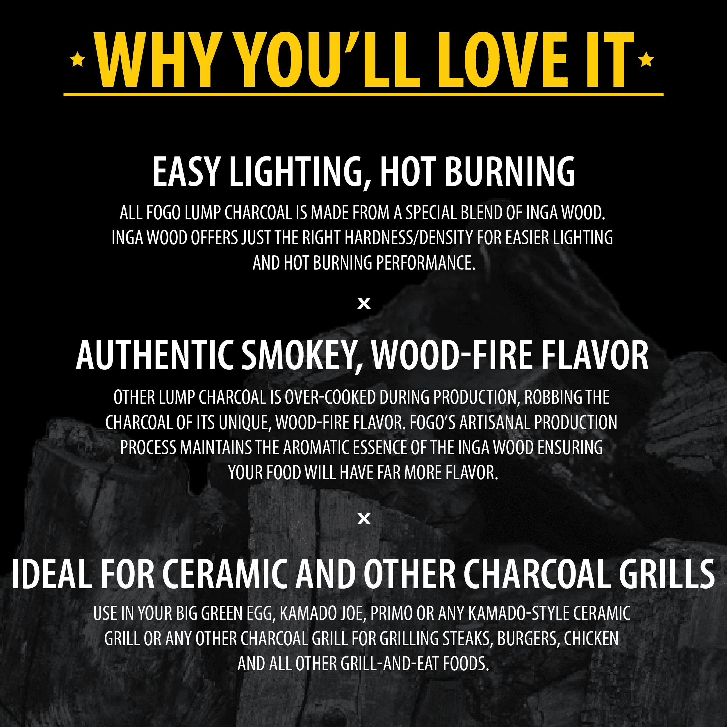 FOGO Premium Hardwood Natural Medium Sized Lump Charcoal 35 Pound Bag, Fogostarters Natural Fire Starters and Blazaball Bundle