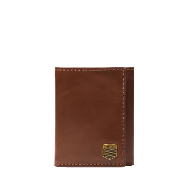 Billetera Trifold Hayes Marrón para Hombre de Cuero Genuino Fossil