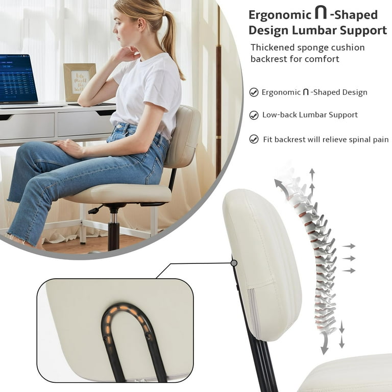 Armless office chairs with lumbar support discount
