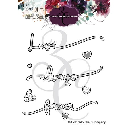 UPC: 0810043854221 | Colorado Craft Company Metal Die Set-Always & Forever-Savvy Sentiments
