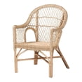 thumbnail image 1 of Pemberly Row Natural Rattan Arm Chair with Braided Outline and Angled Legs, 1 of 10