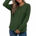 thumbnail image 5 of Teylalorva Women's Long Sleeve Round Neck Sweater Loose Stretchy Casual Fashion Pullover Top Army Green Size L, 5 of 5