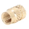 thumbnail image 2 of 100PCS Brass Insert Wear Resistance Anti Corrosion Burr Free Knurled Threaded Insert for 3D Printer M4x8x6, 2 of 4