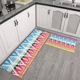 thumbnail image 2 of Rainbow Ethnic Pattern Kitchen Rugs Sets Of 2,Anti Fatigue Kitchen Mat Rugs Non Slip Washable,Decorative Kitchen Floor Mats for Kitchen,Sink,Laundry,17"x30"+17"x47", 2 of 7