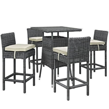 - Modway Summon 5 Piece Outdoor Patio Sunbrella Pub Set, Multiple Colors