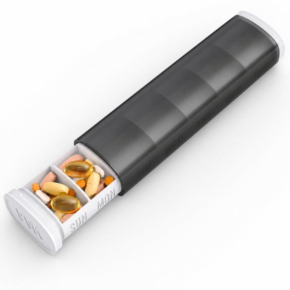 Weekly Pill Organizer, Compact Daily Pill Box 7 Day, Travel Pill Case for Medication, Vitamins & Supplements