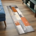 thumbnail image 4 of Burnt Orange Grey Area Rugs 2x6 for Kitchen Runner Rug, Oil Painting Modern Abstract Art Non Slip Washable Rug Runner, Low Pile Indoor Floor Carpet Mat Bathroom Rugs for Bedroom, Kids Room, 4 of 9