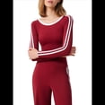 thumbnail image 1 of Tops Deportivos de Larga para Mujer, Camiseta Deportiva Ajustada Y2K para Gimnasio, Conjuntos de Otoño 2025 con Bloques de Color A Encore Rojo S, 1 of 8