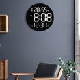 thumbnail image 3 of Reloj de pared moderno, silencioso, sin tictac, Digital, silencioso, para decoración de oficina, reloj de pared de plástico para , Negro Soledad Reloj de pared digital, 3 of 10
