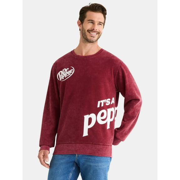 Dr Pepper Men's & Big Men's Graphic Fleece, Sizes XS-3XL