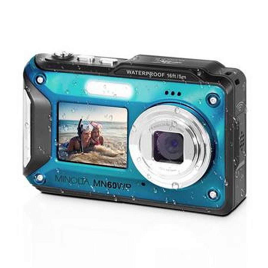 Minolta MN60WP-BL MN60WP 48 MP 4K Ultra HD Waterproof Camera with Wi-Fi & Dual LCD - Blue