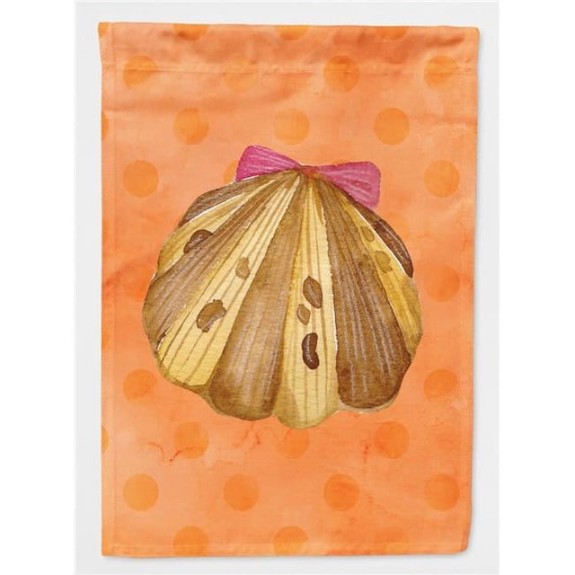 Carolines Treasures BB8173GF Sea Shell Orange Polkadot Flag, Garden Size