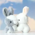 thumbnail image 1 of LLavero de peluche de conejo de imitación, llavero blanco encantador, mochila, regalo para chica, 1 of 4