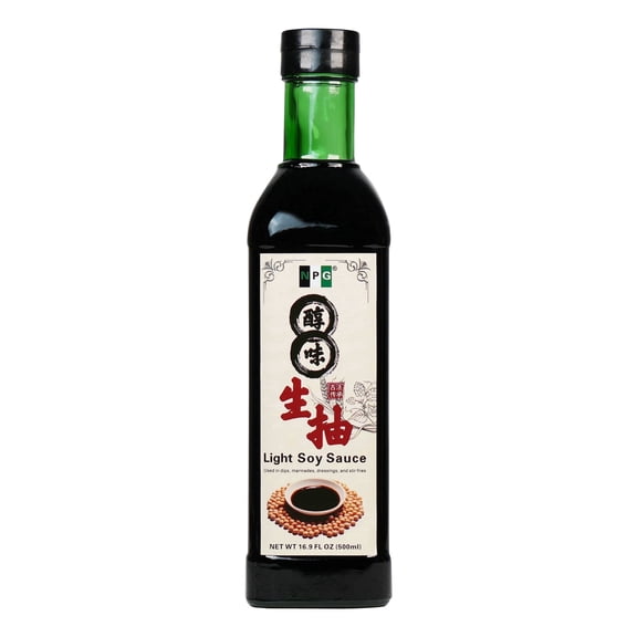 NPG Premium Light Soy Sauce 16.9 Oz, Tamari Lite Dipping for Sushi, Sashimi