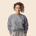 thumbnail image 4 of Dalix Be Kind Embroidered Fleece Relaxed Boxy Fit Long Sleeve Crewneck Sweatshirt Womens in Heather Gray 2XL XX-Large, 4 of 5