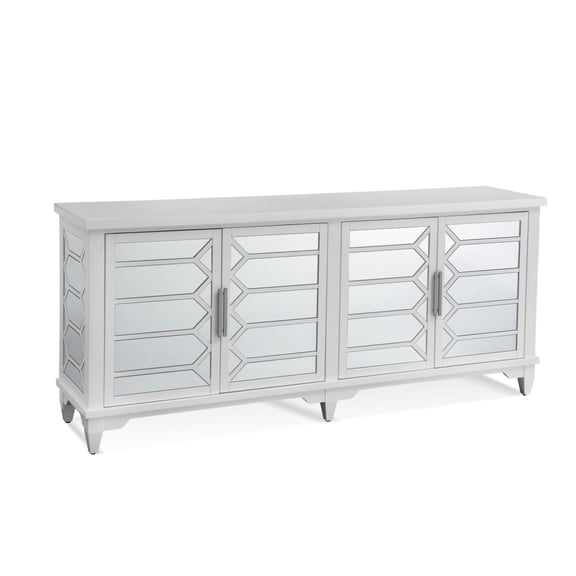 Redi Wood Server in White Finish with Mirror Glass
