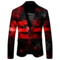 thumbnail image 5 of Slim Fit Men's Suit Jacket with Shawl Lapel and Maple Leaf Detailing, One Button Blazer for Outdoor Vacation Party Gatherings, Long Sleeve Tuxedo Style, Easy Care Fabric, All Seasons, 5 of 6
