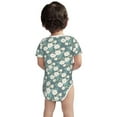 thumbnail image 3 of Yiaed Flower Print Infant Climbing Short Sleeve Onesie One-Piece Baby Bodysuit Clothes 0-12 Months -18 Months, 3 of 6