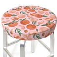 thumbnail image 3 of Pofeuu Painting Peach Print Round Bar Stool Covers - Super Soft and Washable Elastic Stool Cushion Slipcover Easy Clean Velvet-13 inch, 3 of 7