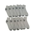 thumbnail image 2 of 12 Pairs of Women's Quarter Length Low Cut Ankle Socks, Cotton (White with gray heel and toes), 2 of 4