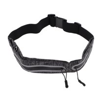 Unique Bargains 1 Pc Double Pocket Running Waist Pack for Hiking Gym Polyester Starry Gray, Black