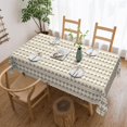 thumbnail image 4 of Rectangle Tablecloth with Wave Lace 60x84 Inch, Cream Leaf Running Rectangular Tablecloths Water Resistant Table Covers Kitchen Tablecover for Restaurant, Picnic, Indoor and Outdoor Dining, 4 of 8