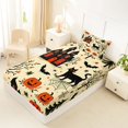 thumbnail image 2 of Manfei Thanksgiving Print Halloween Twin Fitted Sheet,Spooky Ghost Bedding,2-Piece,1 Fitted Sheet and 1 Pillowcase, 2 of 6
