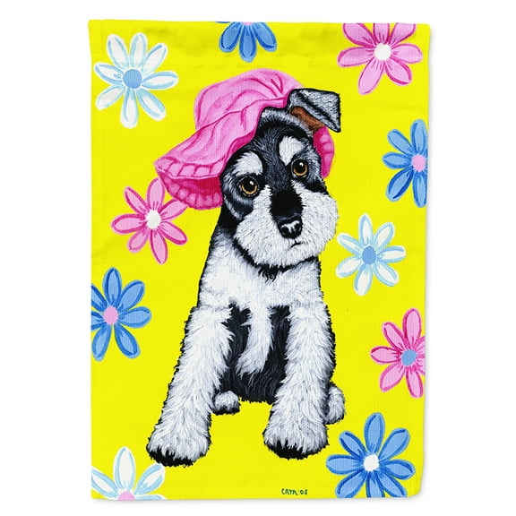 Spring Cutie Schnauzer Flag Canvas House Size