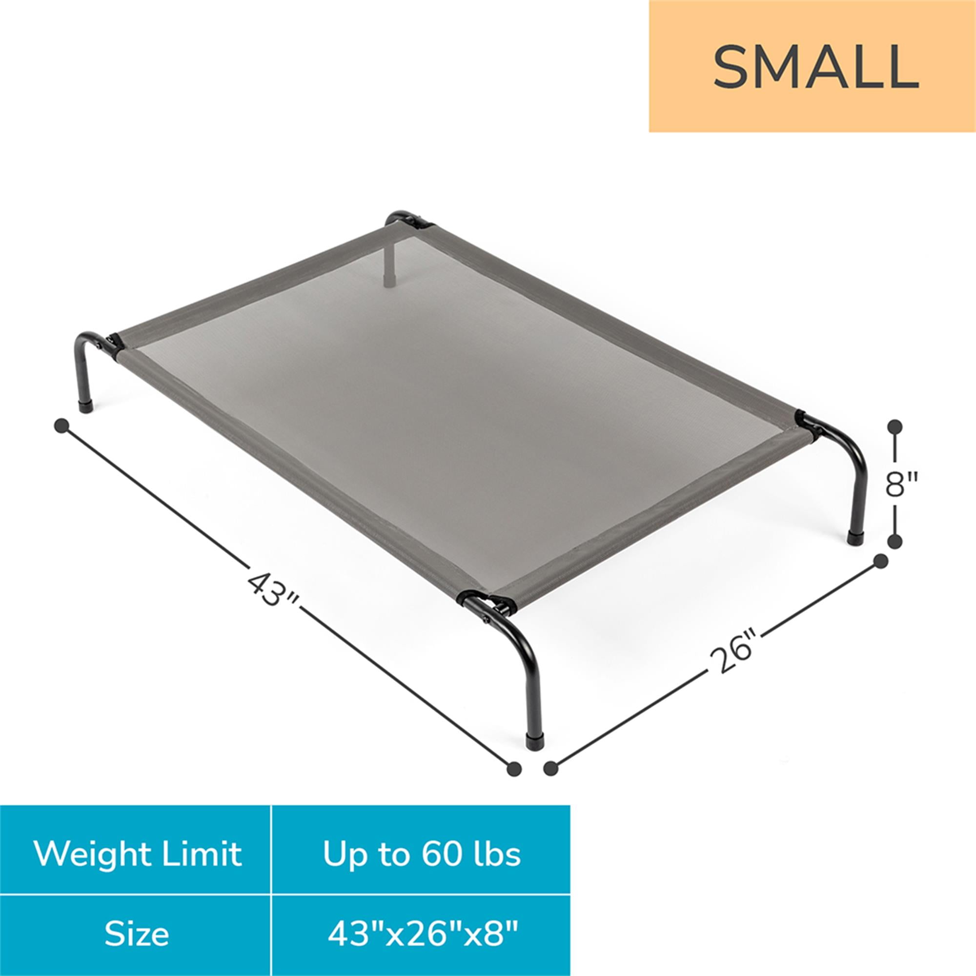 Pefilos 43" Indoor Basics Cooling Elevated Dog Bed with Metal Frame, Outdoor Pet Bed for Medium Dogs, Gray Pefilos 43" Indoor Basics Cooling Elevated Dog Bed with Metal Frame, Outdoor Pet Bed for Medium Dogs, Gray