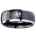 thumbnail image 2 of Tungsten Music & Heart 8mm Glossy Black 2 Tone Dome Polished Edges Men Ring, 2 of 2
