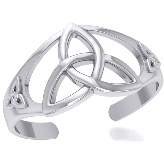 GaelSong 925 Sterling Silver Cuff Bracelet Celtic Triquetra Knot Design Branded Gift Box 1.18'' H