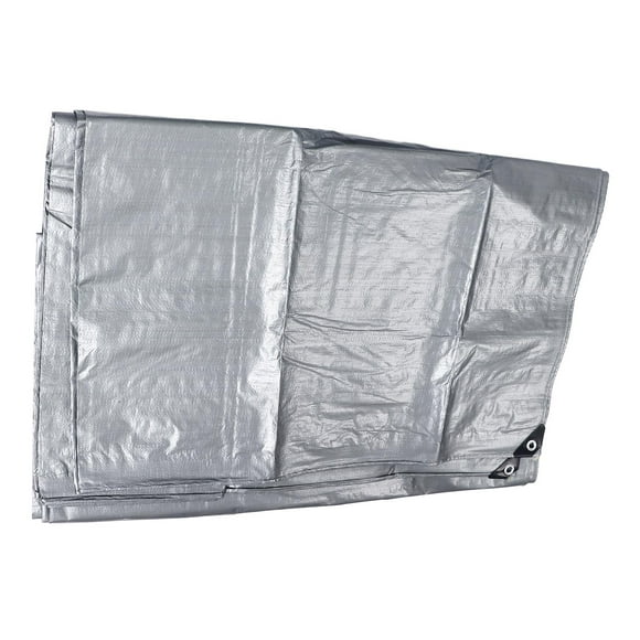 Tarp Poly Tarp Cover Thick Double Silver Waterproof Heat Insulating Sunproof Tear Proof Multipurpose Tarp 13.12ft Width 19.69ft Length