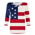 thumbnail image 5 of jjayotai American Flag Sequin Print Shirt Women Patriotic 4th of July Tops USA Flag Graphic Tee Summer Casual Blouse, 5 of 6