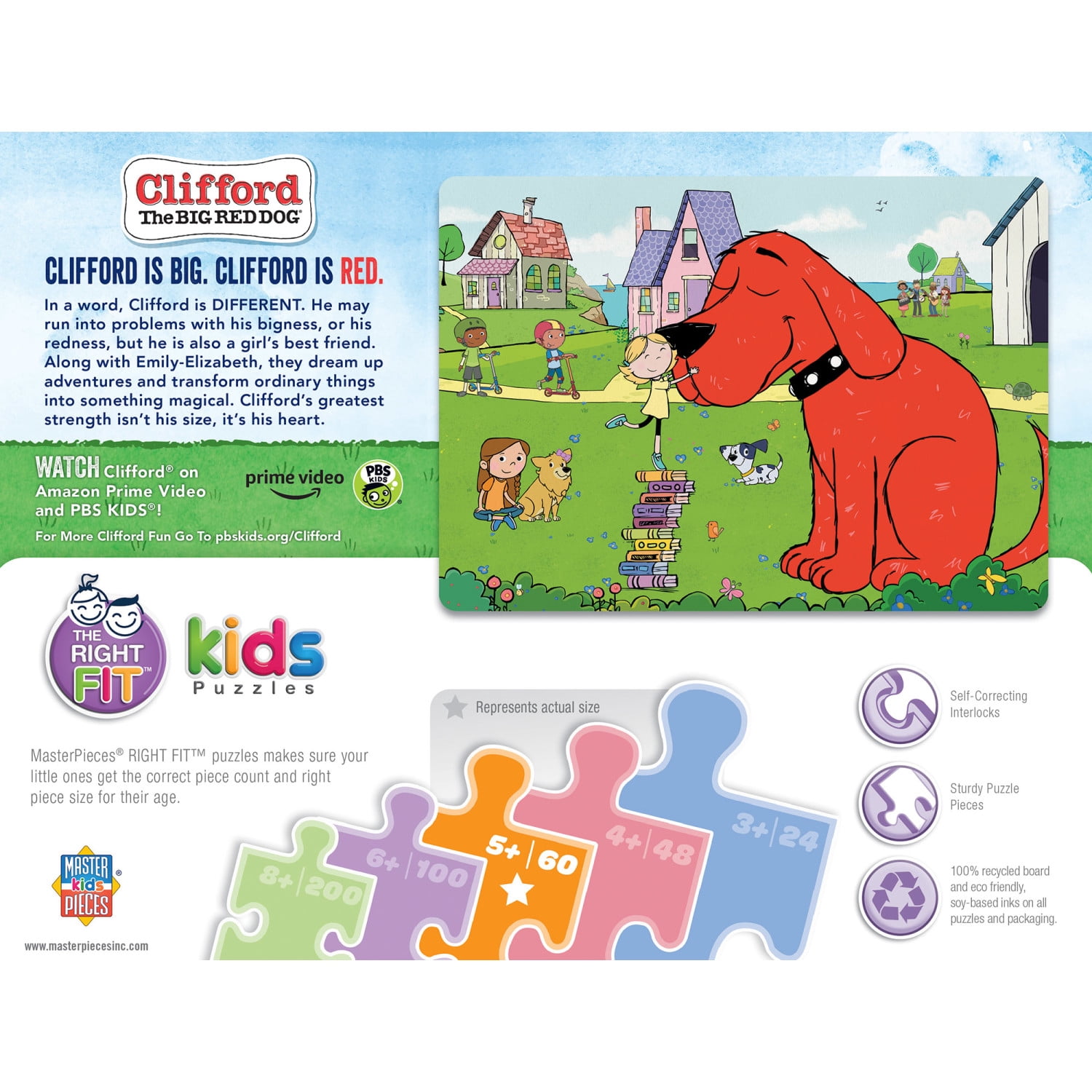 MasterPieces 60 Piece Jigsaw Puzzle - Clifford Day at the Park - 19"x14"