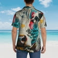 thumbnail image 4 of Fotbe Colorful Graffiti Cow Camisa Hawaiana para Hombre Unisex – Camisa Casual de Verano con Botones de Manga Corta de Algodón y Lino,Large, 4 of 7