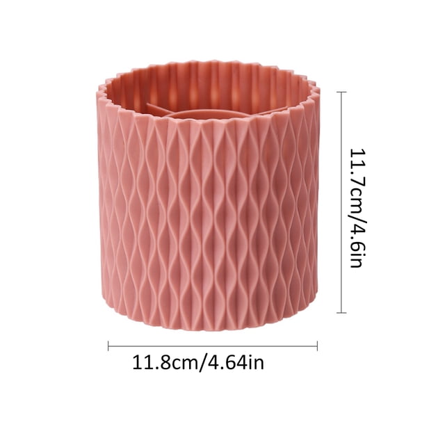 Vitrina cosmética redonda Barril de almacenamiento de brochas de maquillaje giratoria 360 (rosa) Likrtyny Libre de BPA