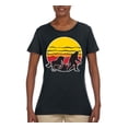 thumbnail image 2 of Wild Bobby Sunset Silhoutte Unicorn and Sasquatch Women Graphic Tee, 2 of 6