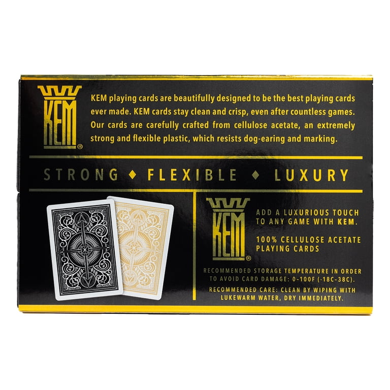KEM Arrow Black and Gold Plastic Playing Cards, Jumbo Index, Poker