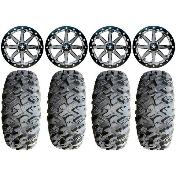 MSA Lok 15" UTV Wheels 31" MotoClaw Tires Kawasaki Teryx Mule