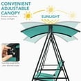 thumbnail image 5 of Costway Outdoor 2-Seat Swing Loveseat Canopy Hanging Swing Turquoise, 5 of 7